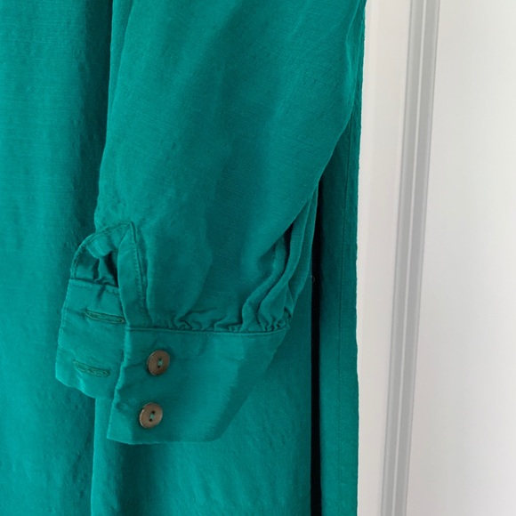 Emerald green vintage Joane Char silk dress - Picture 5 of 9